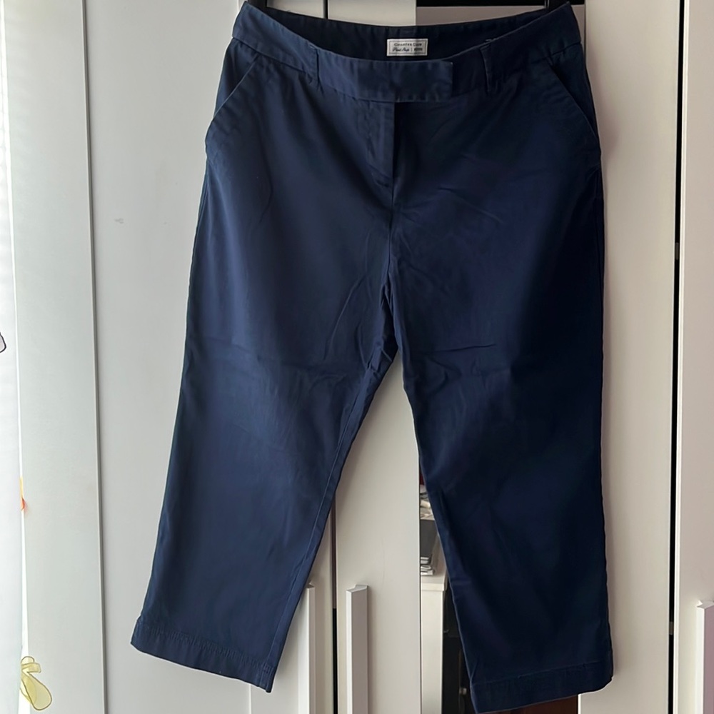 CHARTER CLUB PETITE BLUE CAPRI PANTS SIZE 10 petite IN EXCELLENT/C